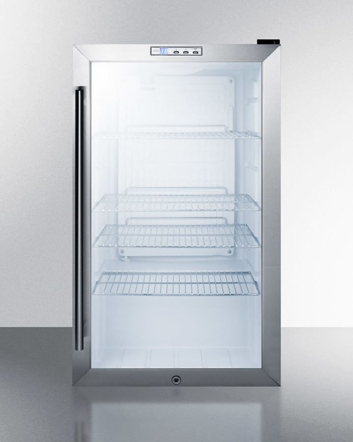 Summit 19" Wide Built-In Glass Door Beverage Center with Stainless Steel Cabinet - SCR486LBICSS
