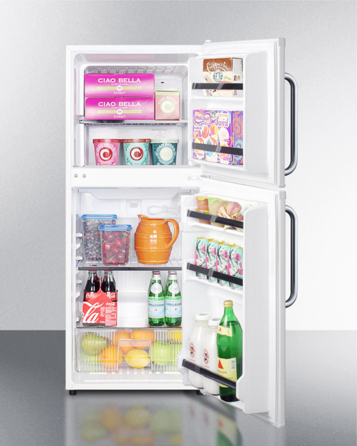 Summit 19" Wide Two-Door Refrigerator-Freezer with Towel Bar Handles - FF71ESTB