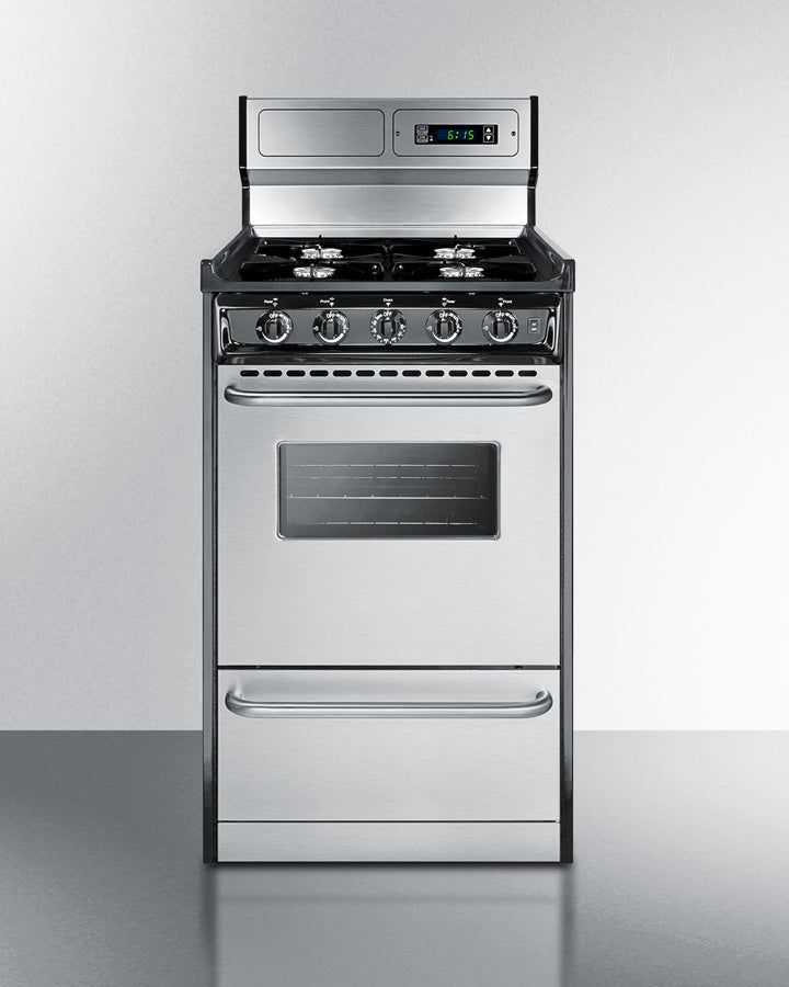 Summit 20" Wide Gas Range Open Burners - TNM1307BKW