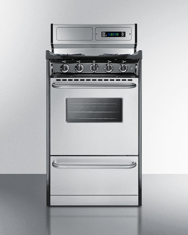 Summit 20" Wide Gas Range Open Burners - TNM1307BKW