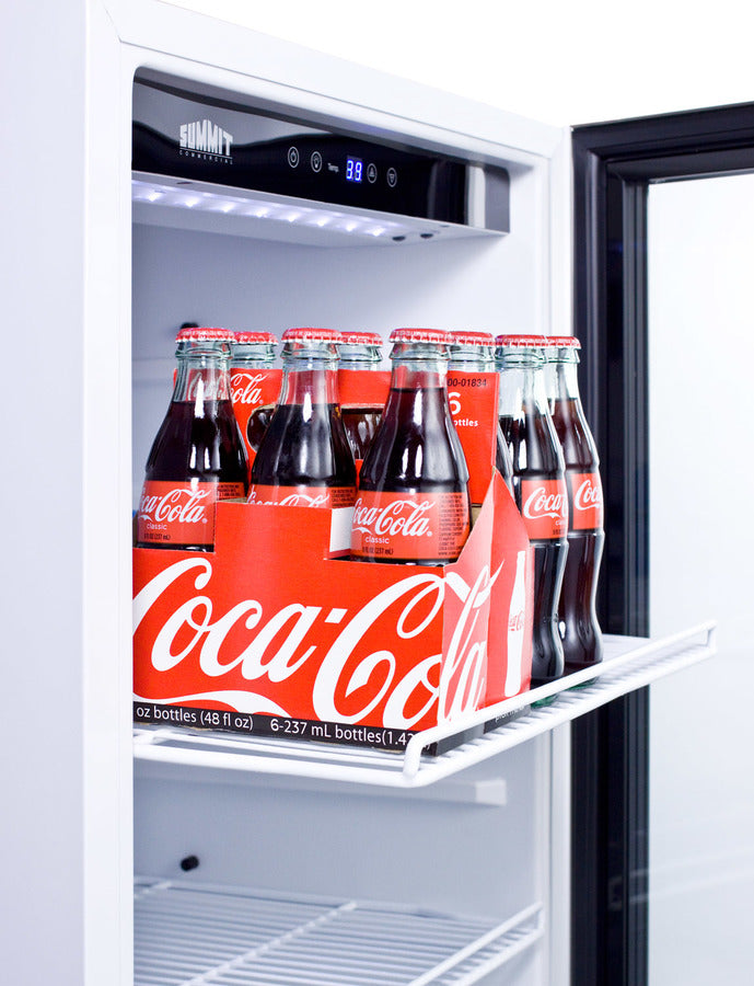 Summit 22" Wide Glass Door Beverage Center with White Cabinet - SCR1006