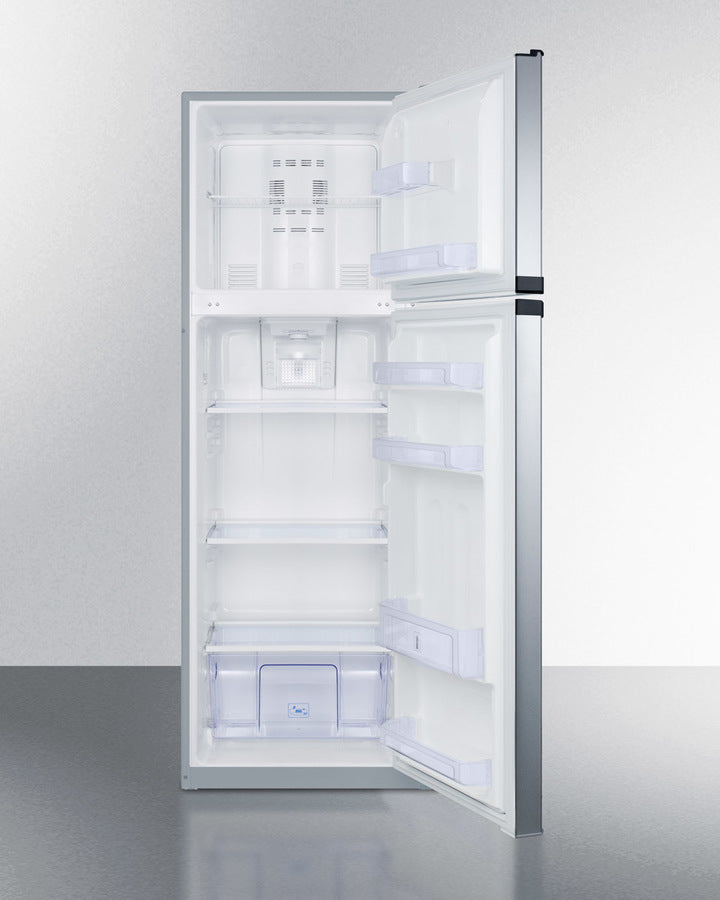 Summit 22" Wide Top Mount Refrigerator-Freezer with Platinum Cabinet and Stainless Steel Doors - FF948SS