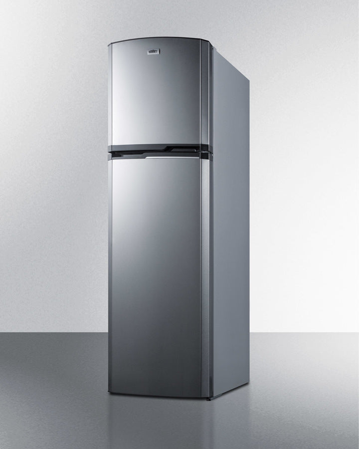 Summit 22" Wide Top Mount Refrigerator-Freezer with Platinum Cabinet and Stainless Steel Doors - FF948SS