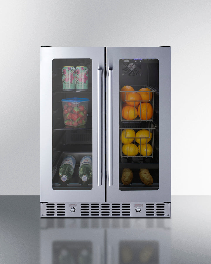 Summit 24" Built-In Dual-Zone Produce Refrigerator ADA Compliant - ALFD24WBVCSSPANTRY