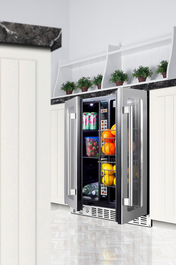 Summit 24" Built-In Dual-Zone Produce Refrigerator ADA Compliant - ALFD24WBVCSSPANTRY