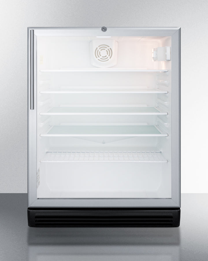 Summit 24" Wide 5.5 Cu.Ft. Beverage Center with Thin Handle ADA Compliant - SCR600BGLHVADA