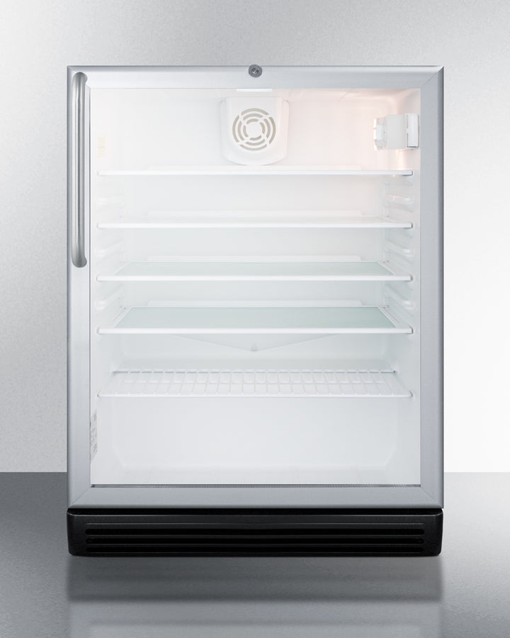 Summit 24" Wide 5.5 Cu.Ft. Built-In Beverage Center with Stainless Steel Cabinet ADA Compliant - SCR600BGLCSSADA