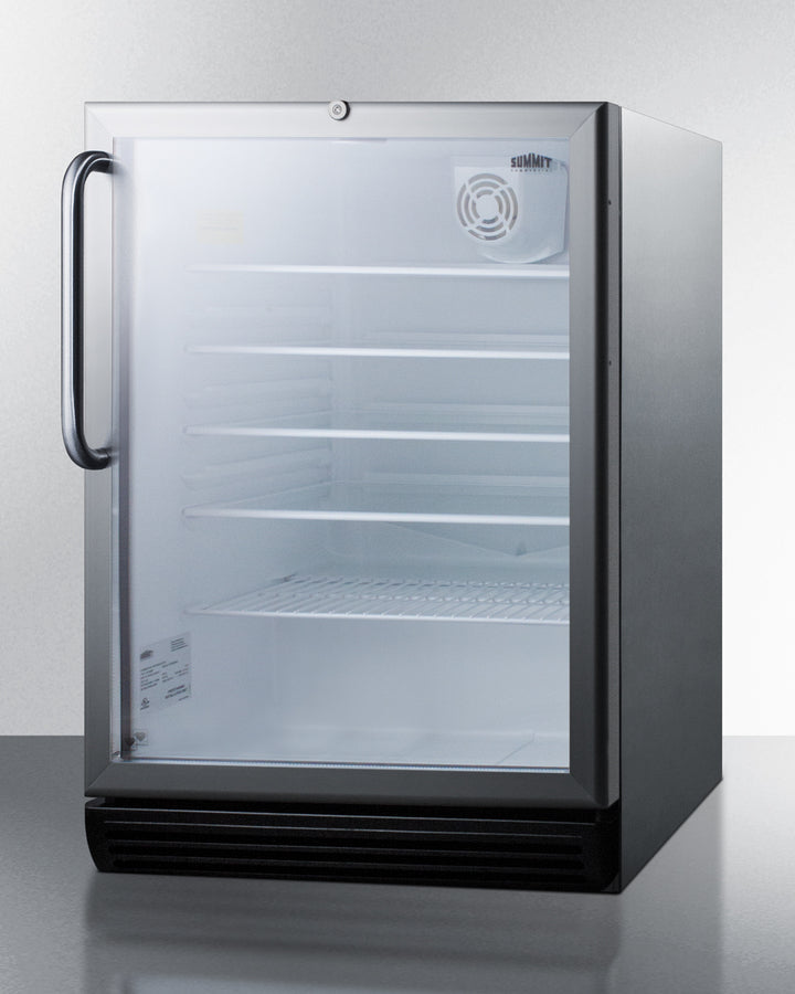 Summit 24" Wide 5.5 Cu.Ft. Built-In Beverage Center with Stainless Steel Cabinet ADA Compliant - SCR600BGLCSSADA