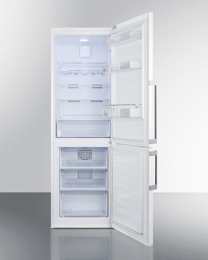 Summit 24" Wide Bottom Freezer Refrigerator in White with Digital Controls - FFBF241W