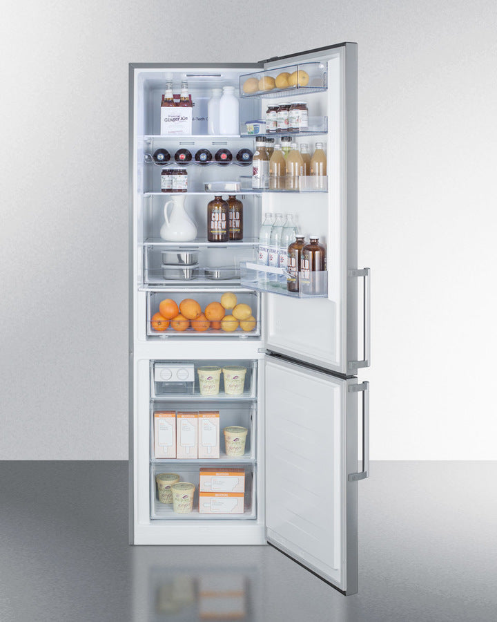 Summit 24" Wide Bottom Freezer Refrigerator with Fingerprint-Resistant Doors - FFBF192SS