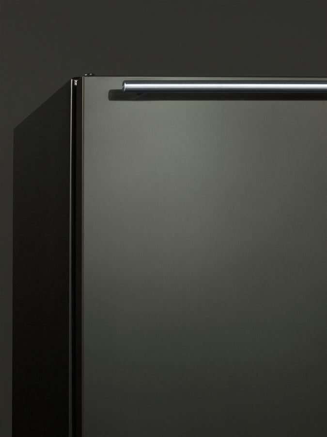 Summit 24" Wide Built-In All-Freezer with Horizontal Handle and Icemaker in Black Stainless Steel - SCFF53BXKSHHIM