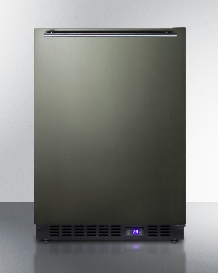 Summit 24" Wide Built-In All-Freezer with Horizontal Handle in Black Stainless Steel - SCFF53BXKSHH