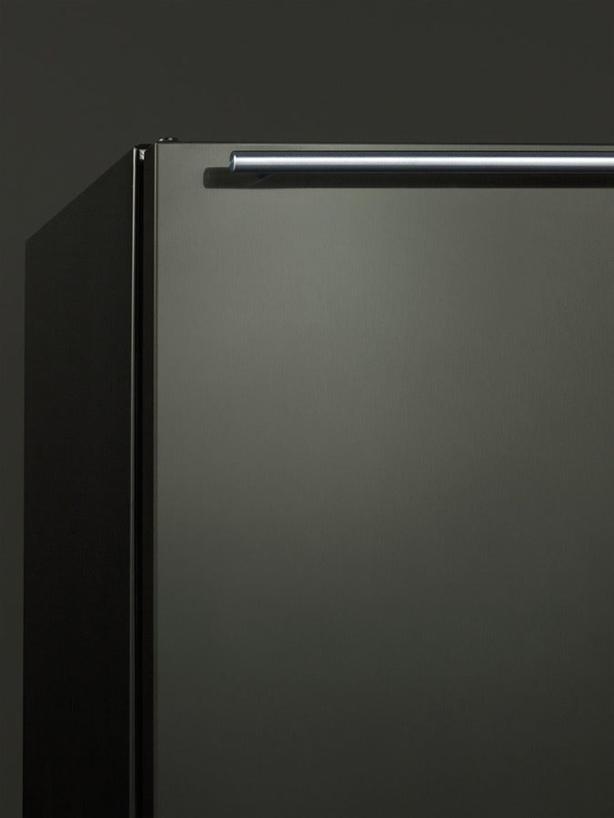 Summit 24" Wide Built-In All-Freezer with Horizontal Handle in Black Stainless Steel - SCFF53BXKSHH