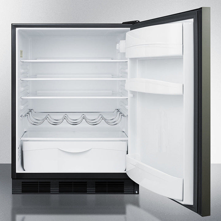 Summit 24" Wide Built-In All-Refrigerator With Horizontal Handle ADA Compliant - FF63BKBIKSHHADA