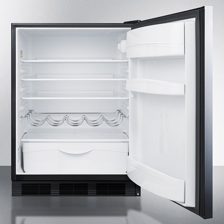 Summit 24" Wide Built-In All-Refrigerator With Horizontal Handle  ADA Compliant - FF63BKBISSHHADA