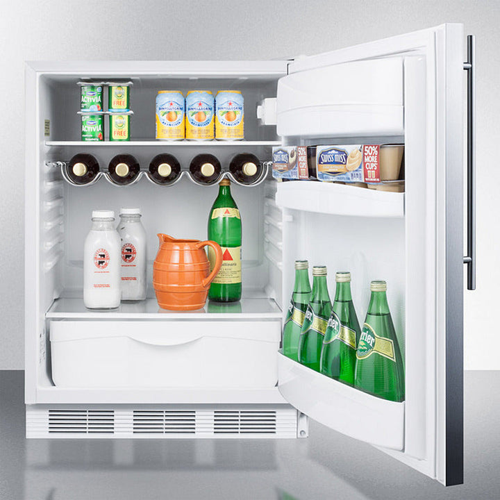 Summit 24" Wide Built-In All-Refrigerator With Thin Handle ADA Compliant - FF61WBISSHVADA