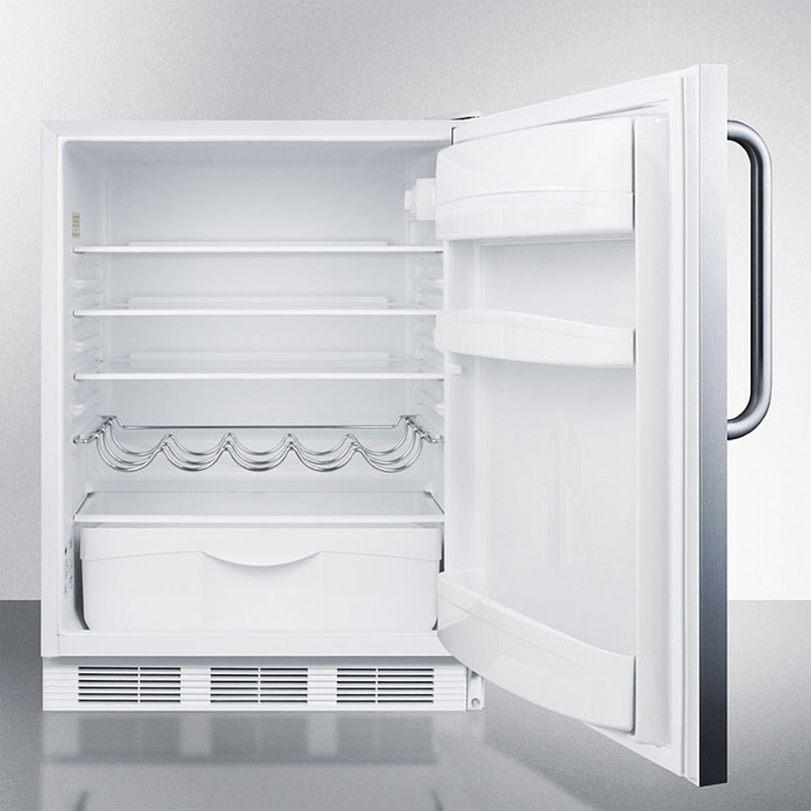 Summit 24" Wide Built-In All-Refrigerator With Towel Bar Handle ADA Compliant - FF61WBISSTBADA