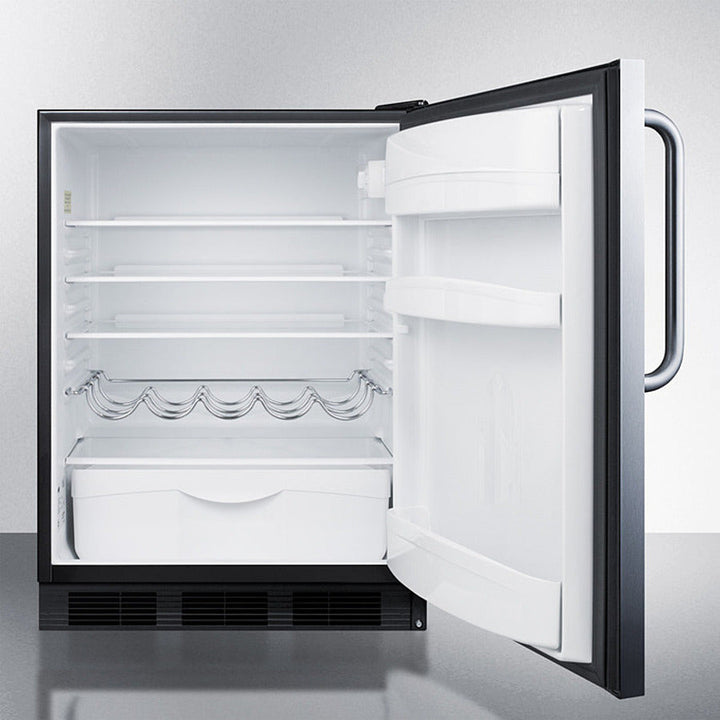 Summit 24" Wide Built-In All-Refrigerator With Towel Bar Handle - FF63BKBISSTB