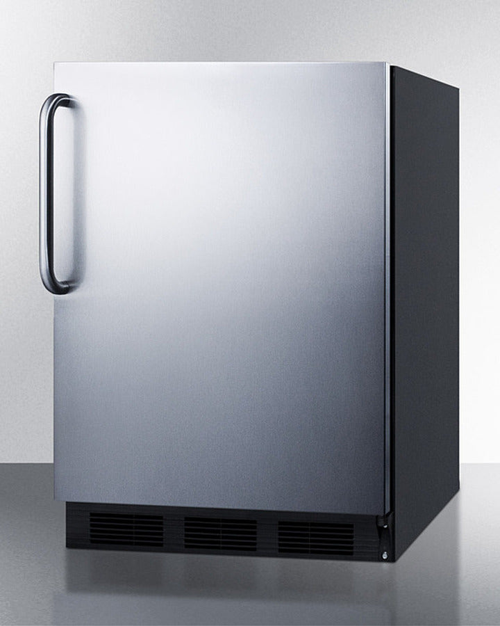 Summit 24" Wide Built-In All-Refrigerator With Towel Bar Handle - FF63BKBISSTB