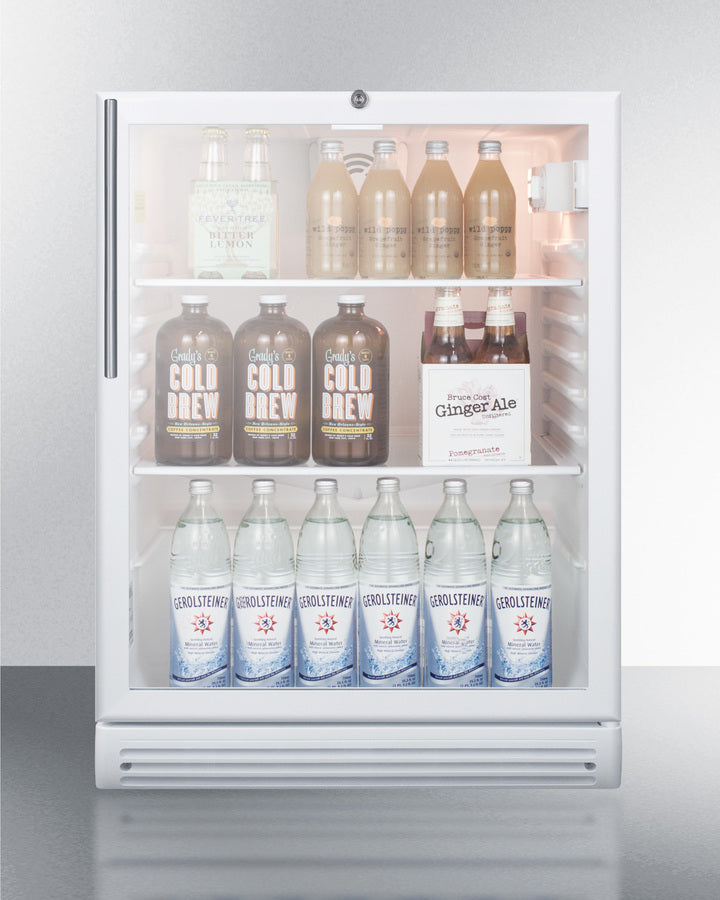 Summit 24" Wide Built-In Beverage Center with Thin Handle ADA Compliant - SCR600GLBIHVADA