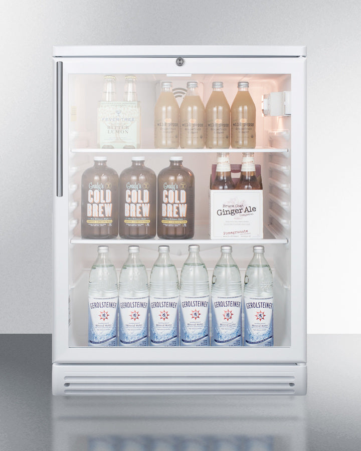 Summit 24" Wide Built-In Beverage Center with Thin Handle - SCR600GLBIHV