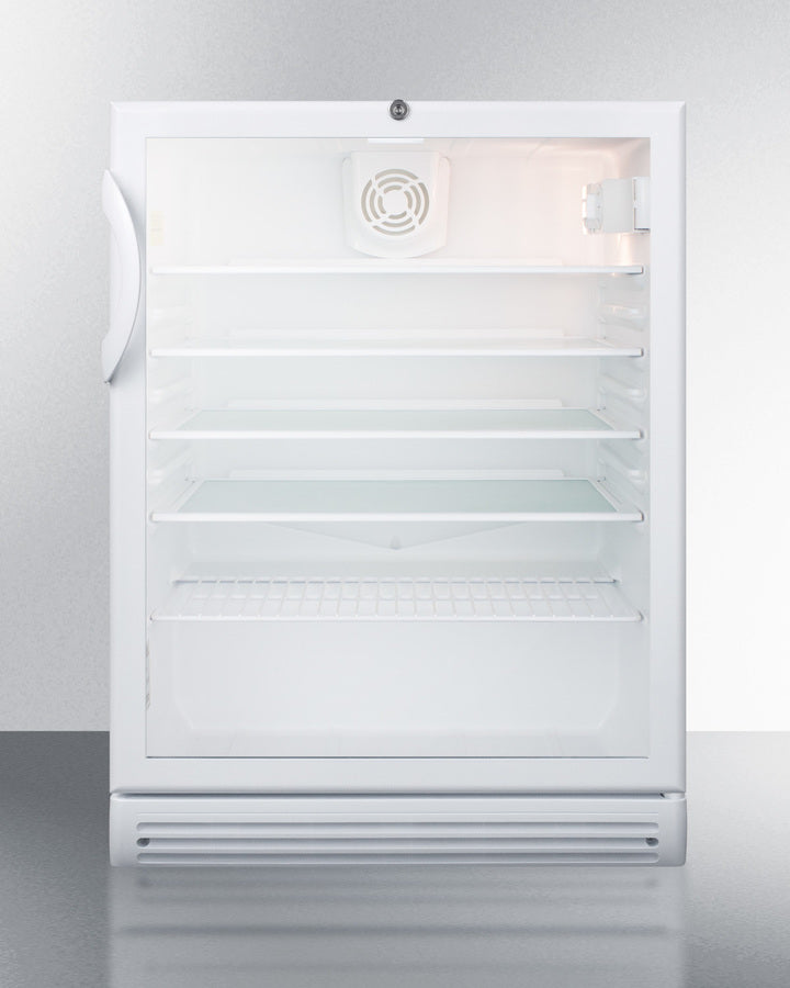 Summit 24" Wide Built-In Beverage Center with White Cabinet ADA Compliant - SCR600GLBIADA