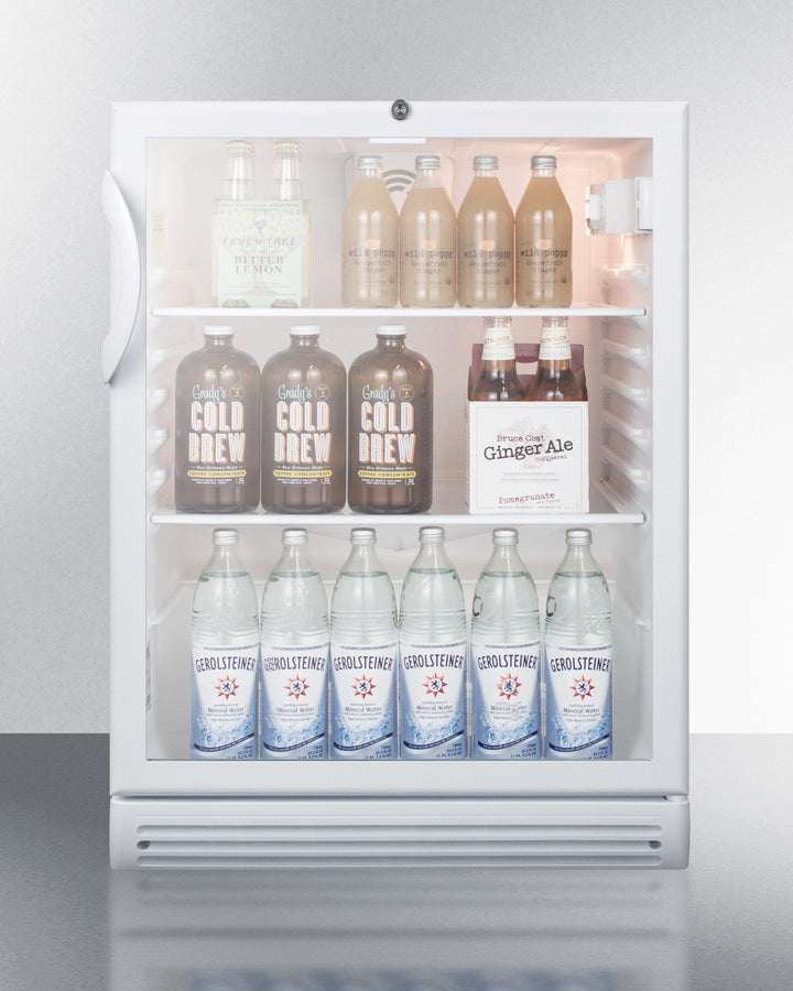 Summit 24" Wide Built-In Beverage Center with White Cabinet ADA Compliant - SCR600GLBIADA