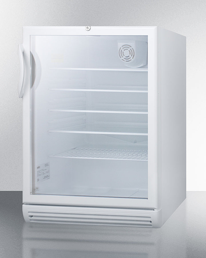 Summit 24" Wide Built-In Beverage Center with White Cabinet ADA Compliant - SCR600GLBIADA