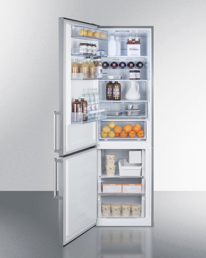 Summit 24" Wide Built-In Bottom Freezer Refrigerator With Icemaker - FFBF192SSBIIMLHD