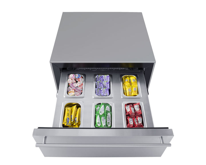 Summit 24" Wide Built-In Commercial Beverage Refrigerator With Top Drawer in Stainless Steel - SCR615TDCSS