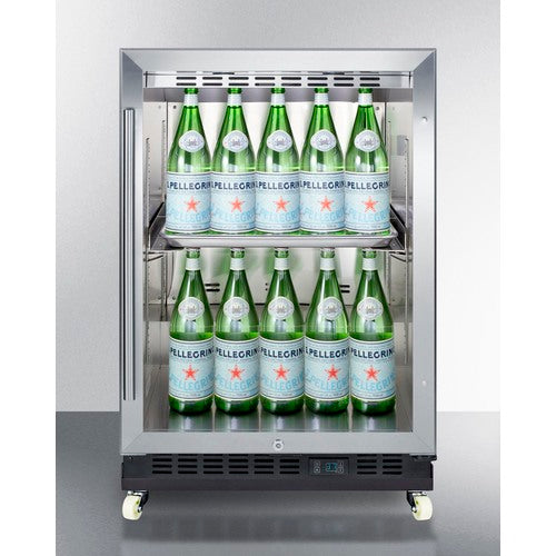 Summit 24" Wide Built-In Mini Reach-In Beverage Center with Dolly - SCR610BLRI