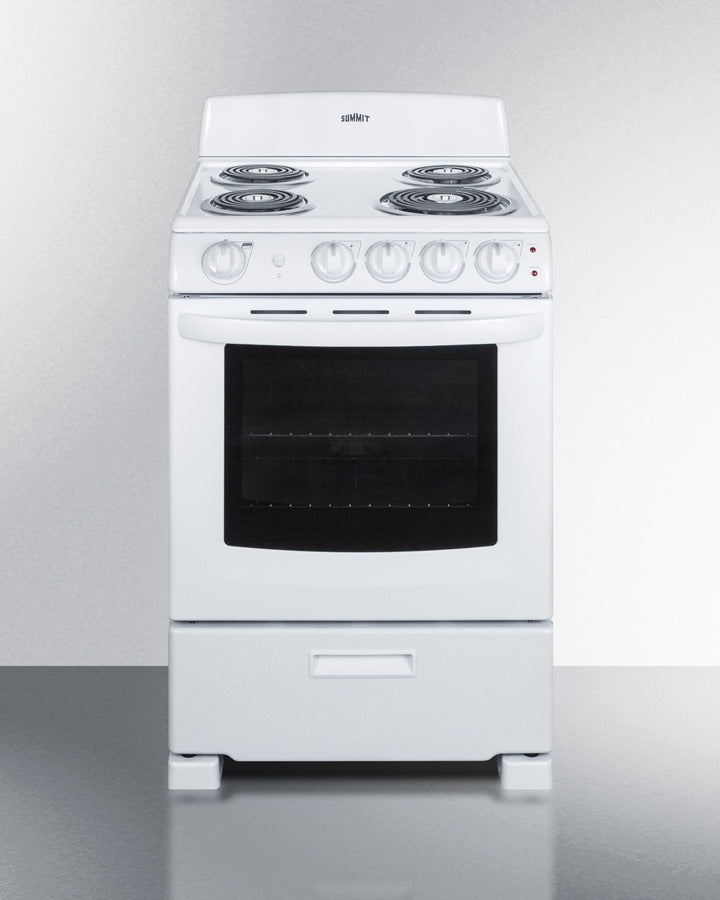 Summit 24" Wide Electric Coil Range with 2.9 Cu.Ft. Oven - RE2411W