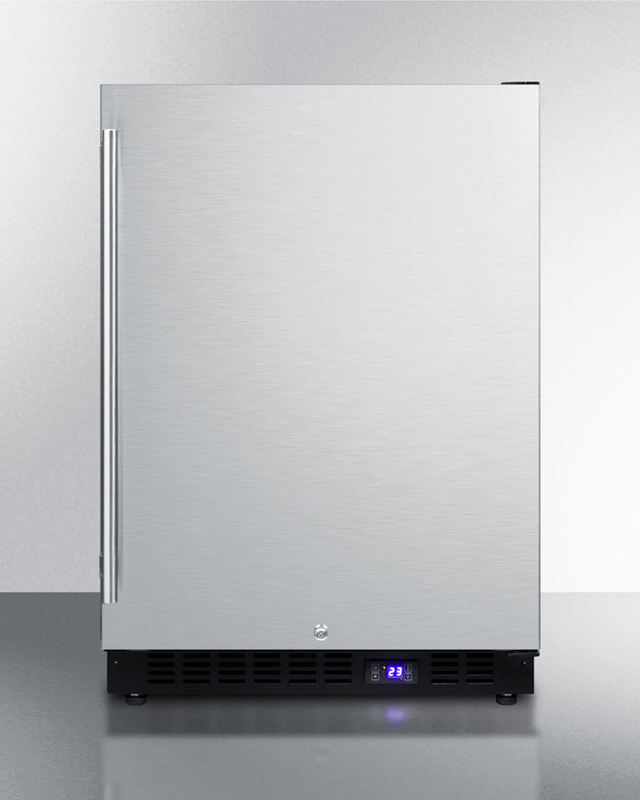 Summit 24" Wide Frost-Free Built-In All-Freezer with Stainless Steel Door and Icemaker - SCFF53BSSIM
