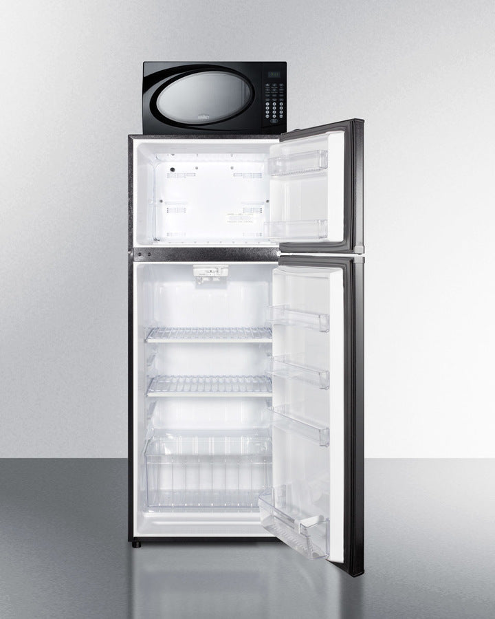 Summit 24" Wide Frost-Free Refrigerator-Freezer-Microwave Combination Unit in Black Finish - MRF1119B
