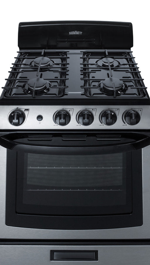Summit 24" Wide Gas Range in Stainless Steel with Electronic Ignition - PRO247SS