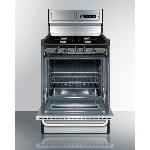 Summit 24" Wide Gas Range, Open Burners - TNM6307BKW