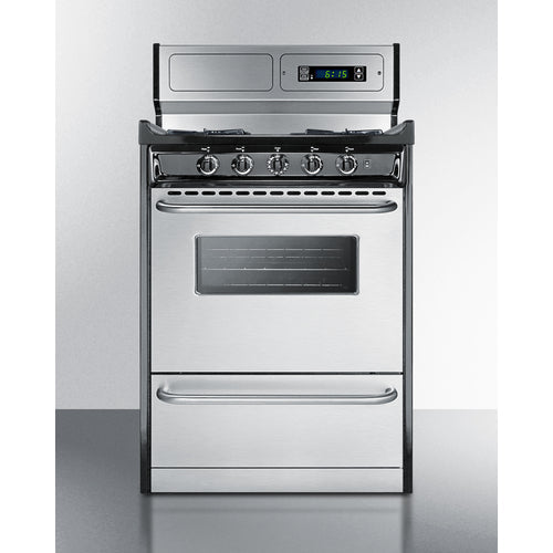 Summit 24" Wide Gas Range, Open Burners - TNM6307BKW