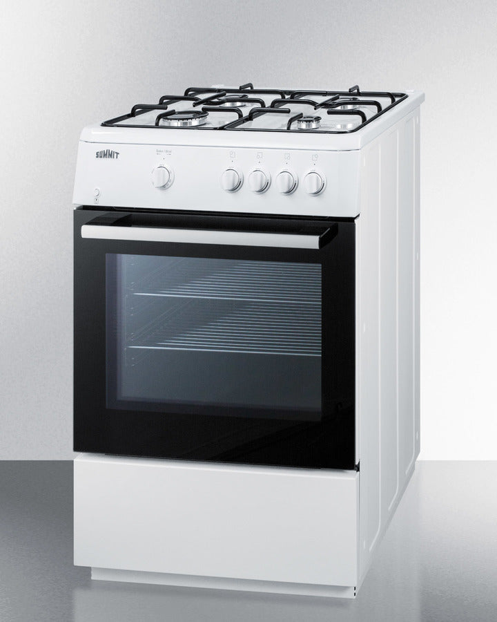 Summit 24" Wide Gas Range with White Cabinet - PRO241G