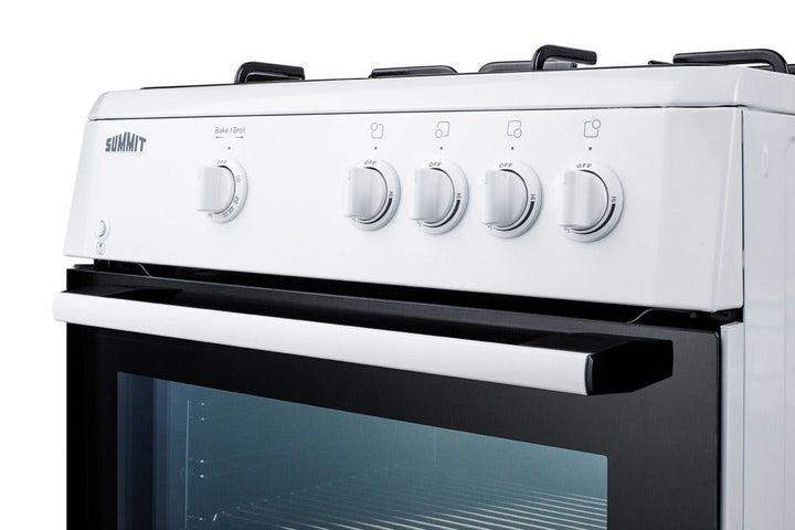 Summit 24" Wide Gas Range with White Cabinet - PRO241G