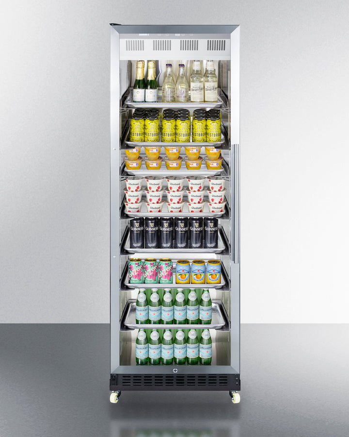 Summit 24" Wide Mini Reach-In Beverage Center with Dolly - SCR1401LHRICSS