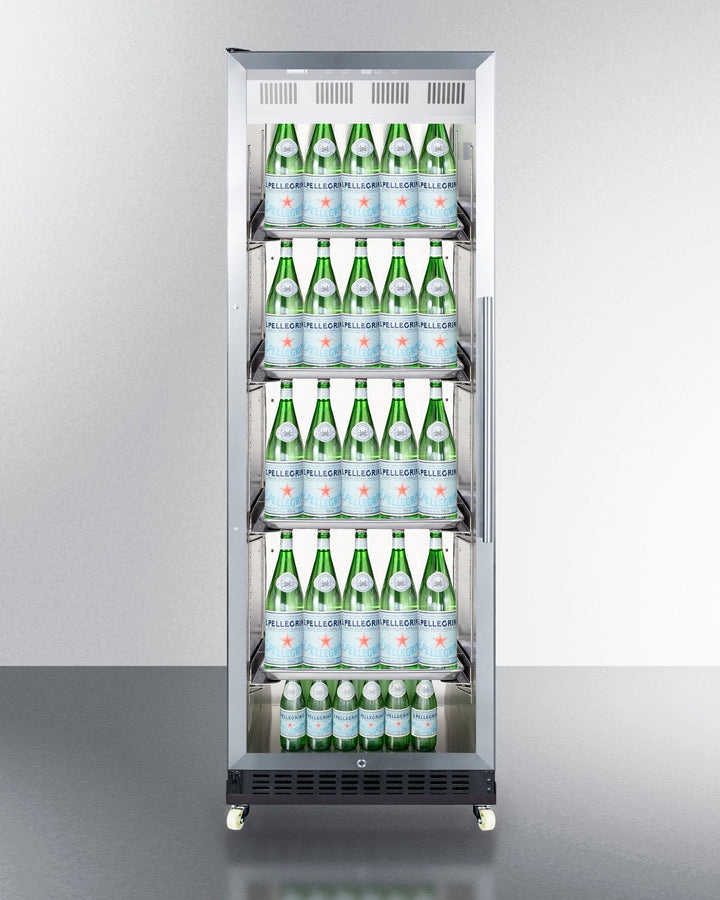 Summit 24" Wide Mini Reach-In Beverage Center with Dolly - SCR1401LHRICSS