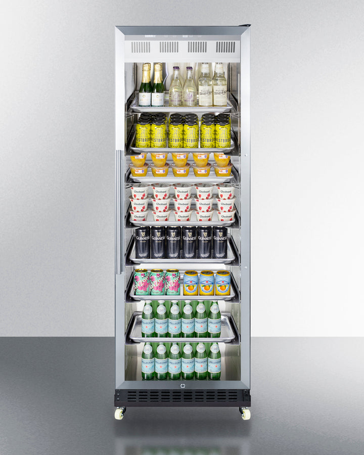 Summit 24" Wide Mini Reach-In Beverage Center with Dolly - SCR1401RICSS
