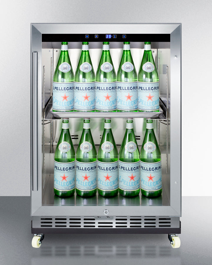 Summit 24" Wide Outdoor Mini Reach-In Beverage Center with Dolly - SCR611GLOSRI