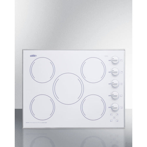 Summit 27" Wide 230V 5-Burner Radiant Cooktop - CR5B274W