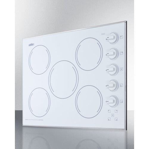 Summit 27" Wide 230V 5-Burner Radiant Cooktop - CR5B274W