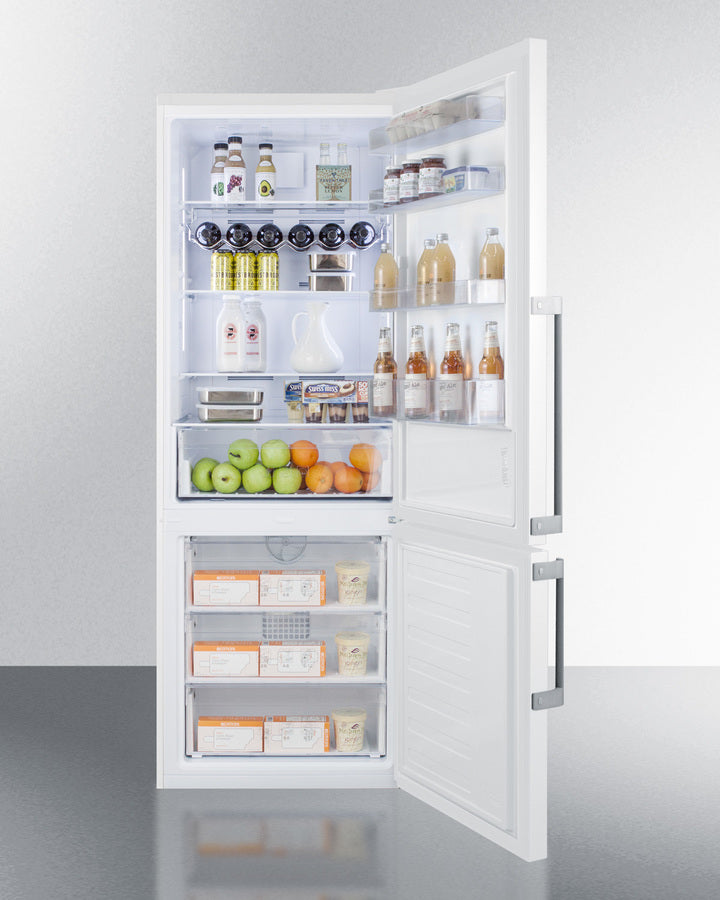 Summit 28" Wide Bottom Freezer Refrigerator in White with Digital Controls - FFBF281W