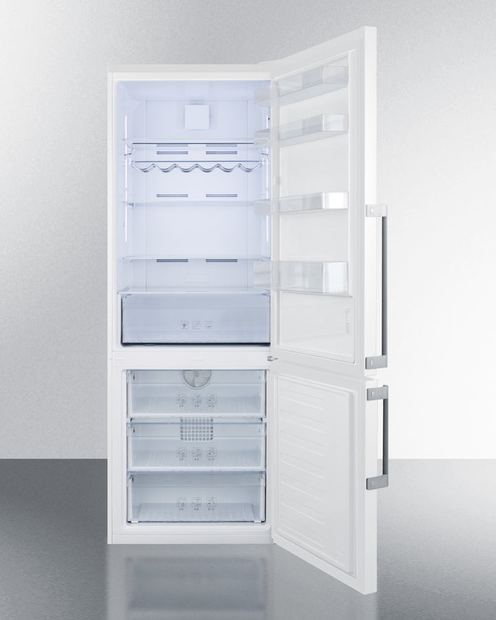Summit 28" Wide Bottom Freezer Refrigerator in White with Digital Controls - FFBF281W