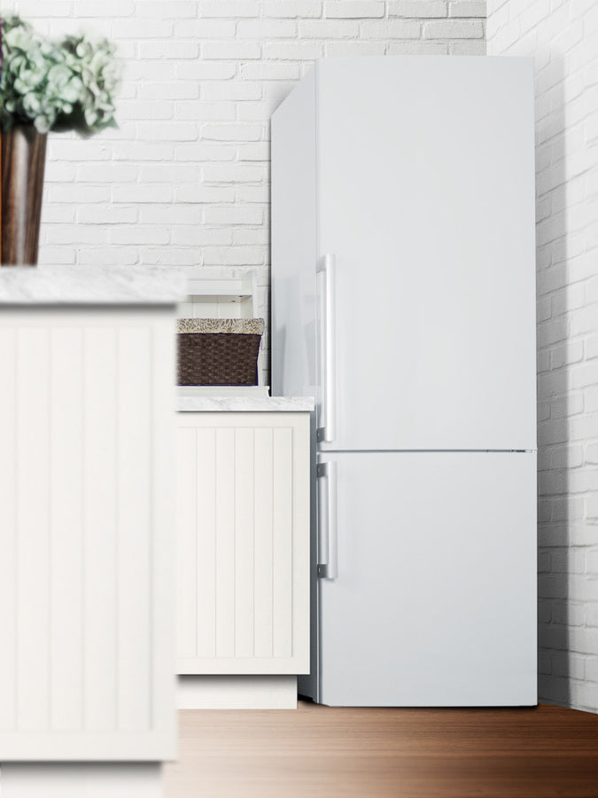 Summit 28" Wide Bottom Freezer Refrigerator in White with Digital Controls - FFBF281W