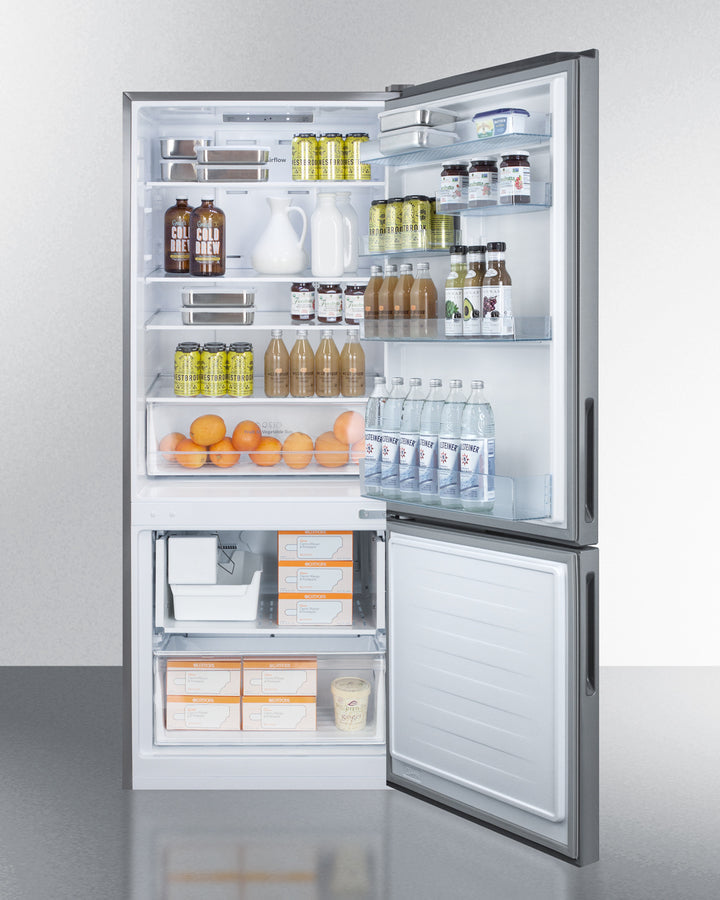 Summit 28" Wide Built-In Bottom Freezer Refrigerator With Icemaker - FFBF279SSIM
