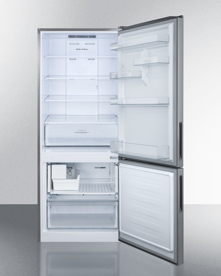 Summit 28" Wide Built-In Bottom Freezer Refrigerator With Icemaker - FFBF279SSIM